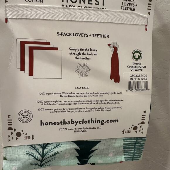 NWT Honest Company Christmas Lovey & Teether Gift - Picture 6 of 6